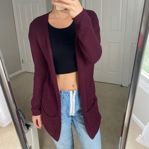 Long Maroon Cardigan